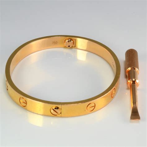 gold love cartier bracelet|cartier love bracelet screwdriver gold.